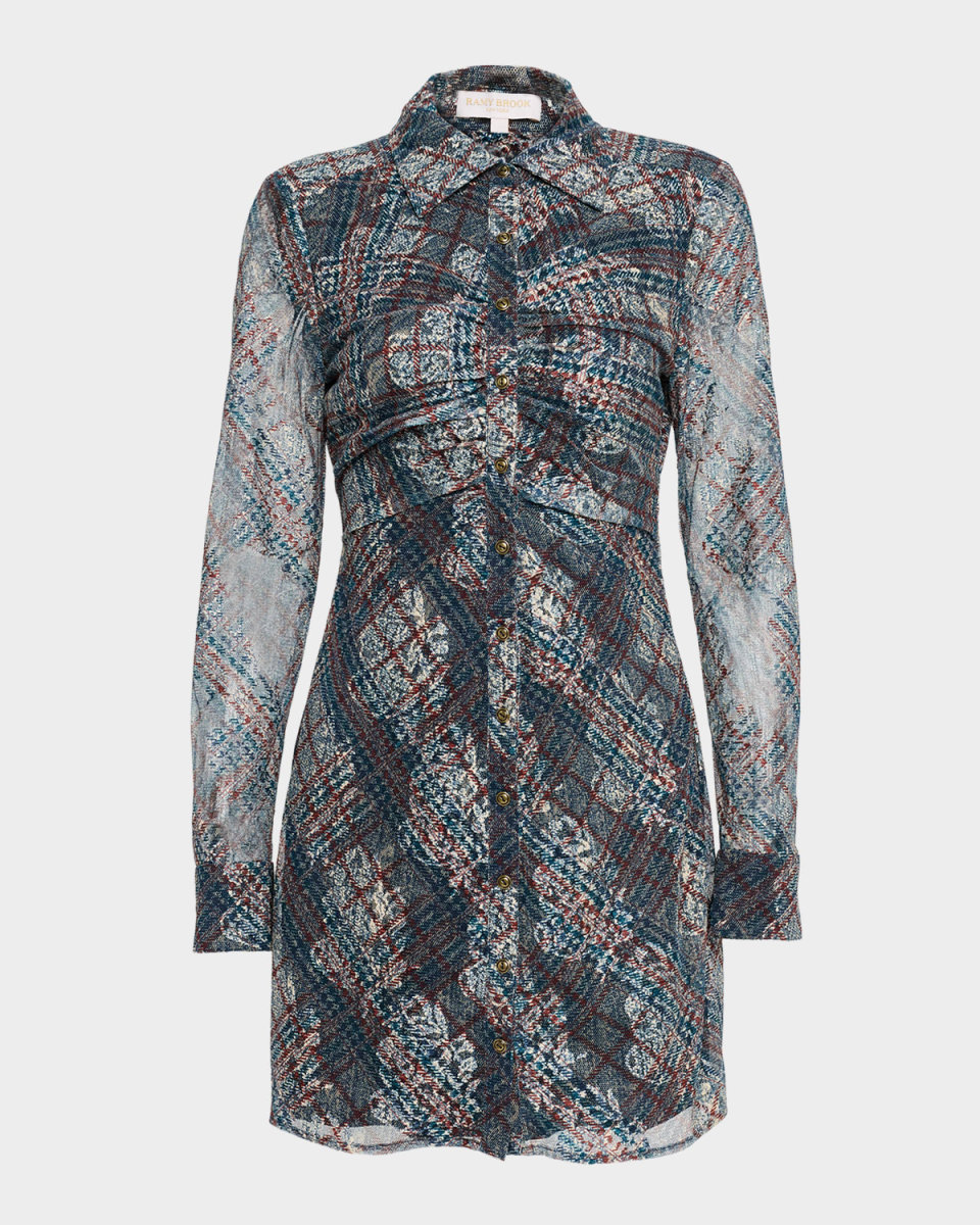 Wyatt Plaid Mini Shirtdress